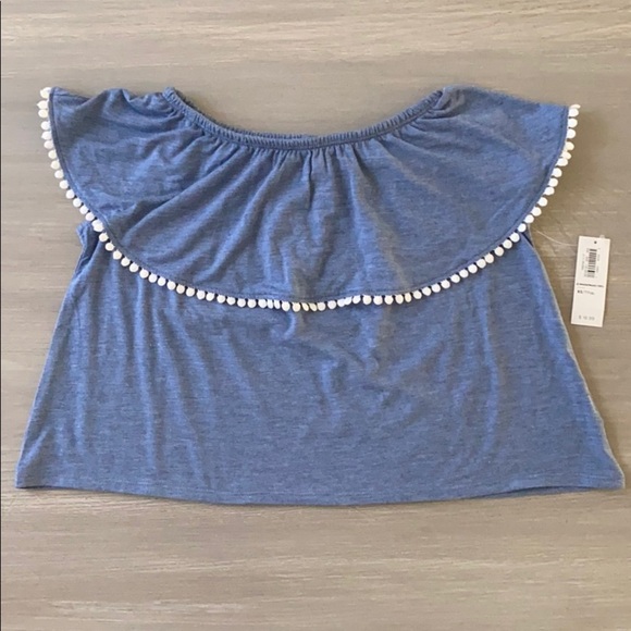 Old Navy NWT Off the Shoulder Girls Top - Picture 1 of 3
